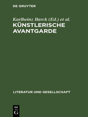 cover image of Künstlerische Avantgarde